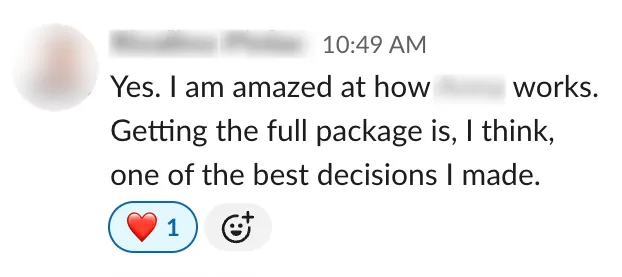 Member: getting the full package is one of the best decisions I made