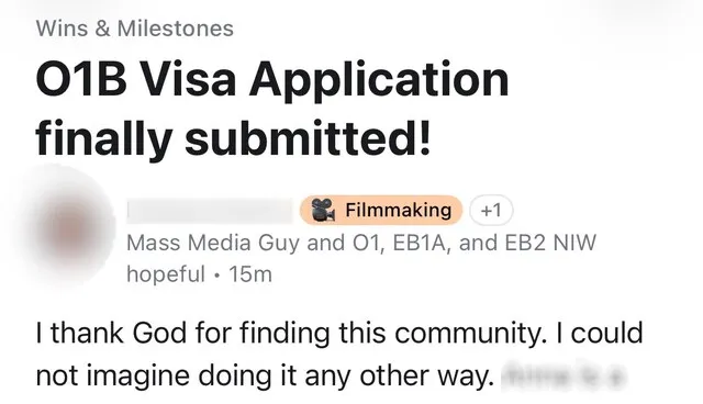 Wins & Milestones: O-1B visa application finally submitted